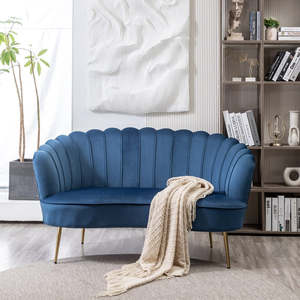 <span class=keywords><strong>Canapé</strong></span> deux <span class=keywords><strong>places</strong></span> en velours, design personnalisable avec dossier en coquille, directement de l'usine - Product Image 5