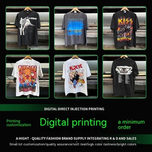 Professional Custom Printed Vintage Wash T-Shirt Digital Printed Pure <strong>Cotton</strong> Custom DTG T Shirt - Product Image 2