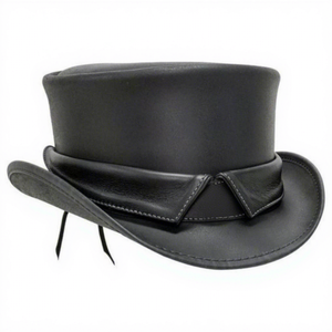 Luxury Modern <b>Style</b> Genuine Leather Cowboy Fashion Hat Customized BS International-Surprise Gift Dad Grandfather Unisex Beach - Product Image 5