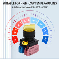 Interrupteurs à bouton-poussoir éclairés par LED HABOO IP65 étanches 22 mm, à maintien momentané, sélecteur rotatif 3 voies, bouton rotatif 1NO 1NC 2NO