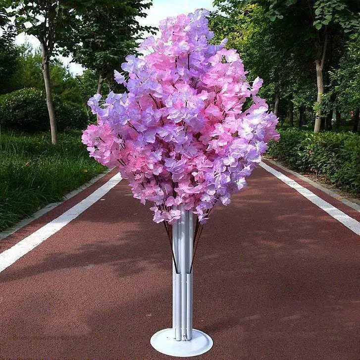 قطعة من الحرير الاصطناعي باللون الوردي الفاتح H1.5m, مجموعة من 10 قطع من زهور الكرز والزهور كديكور لمنصات الزفاف