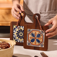 LOMATO LM-MP08 Nouveaux sous-verres rectangulaires en bois d'acacia de style chinois, avec poignée, non finis, écologiques, résistants à la chaleur, de qualité alimentaire
