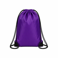 Sac à dos pliable en polyester imperméable avec cordon de serrage, vente en gros, logo personnalisé, léger, pour la gym, le sport, l'école, promotionnel