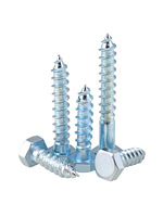 Vis autotaraudeuse à tête hexagonale zinguée en acier inoxydable 304, à denture hexagonale extérieure, DIN571 pour bois métrique
