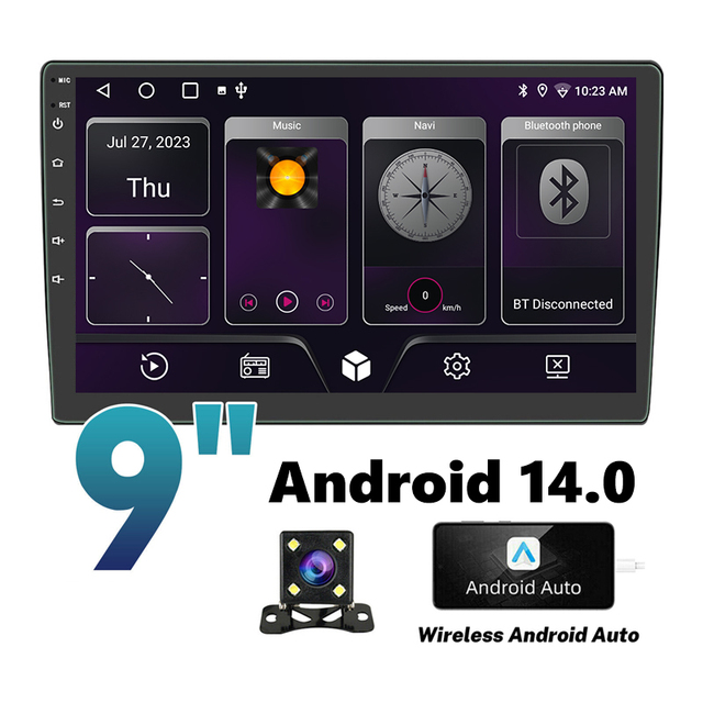 9 Inch IPS Touch Screen 1280*720 Ram 4GB Rom 64GB Radio Navigation Android 13 Car Stereo