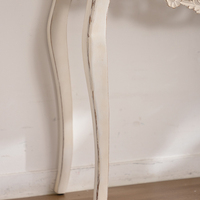 Table console décorative sculptée, style campagne française vintage, table d'entrée rustique en bois antique