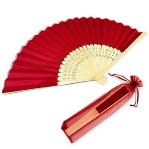 Abanico de Mano de Bambú con Impresión en Seda Blanca, Precio de Fábrica, para Bodas y Fiestas, 21 cm, 8 Pulgadas, Regalo Empresarial Económico, Decoración DIY - Product Image 2