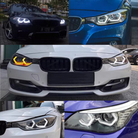 Nouveaux phares LED RGB en cristal Angel Eyes 12-24V avec contrôle par application, effet de défilement de couleur, lumière d'ambiance pour voiture