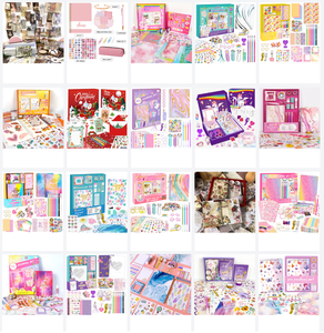 Set di Articoli per Scrapbooking Fai-da-Te, Agenda Giornaliera, Diario, Organizer, Adesivi, Clip, Timbri e Pennarelli per Principianti, <span class=keywords><strong>Donne</strong></span> e Ragazze - Product Image 2