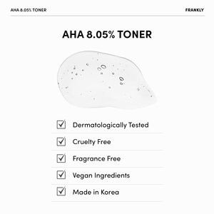 โทนเนอร์ผลัดเซลล์ผิว FRANKLY AHA 8.05% ช่วยปรับสภาพผิวให้เรียบเนียนและกระจ่างใส สร้างผิวหน้าที่สม่ำเสมอ 100 มล. - Product Image 6