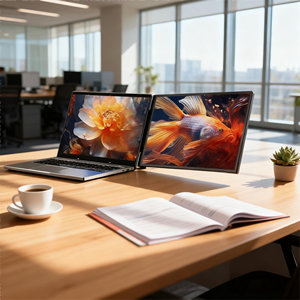 Écran triple portable multifonction abordable, double écran 14 pouces, type C, deux écrans d'ordinateur portable, extension pour ordinateur portable professionnel - Product Image 1