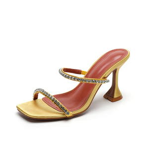 Sandales à talons hauts 8,5 cm en strass de haute qualité pour femmes, style mule, collection 2025 - Product Image 3