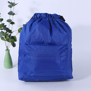 Custom 420D Oxford Letter Pattern Foldable Shoe Reusable Drawstring Backpack Gym Sports