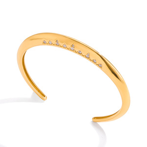 Bracelet ouvert en diamant, acier inoxydable 18 carats, triangle, diamants naturels, bijoux pour femmes, usage quotidien, origine Yiwu - Product Image 5