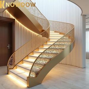 KNOWDOW contemporanea elegante scale di vetro con bianco doppio Stringer <span class=keywords><strong>e</strong></span> gradini di vetro <span class=keywords><strong>e</strong></span> ringhiere di vetro - Product Image 2