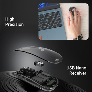 Ratón inalámbrico recargable transparente con retroiluminación LED BT5.1/2,4G Ratones de modo dual para <span class=keywords><strong>Bluetooth</strong></span> para <span class=keywords><strong>Mac</strong></span> iPad MacBook Laptop PC - Product Image 5