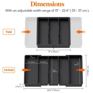 Organizador de cajones de cocina ajustable y expandible para cucharas, tenedores, cuchillos y utensilios de cocina, organizador de cubiertos para cajones y gabinetes. - Product Image 3