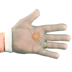 Gants <span class=keywords><strong>de</strong></span> boucher en <span class=keywords><strong>maille</strong></span> métallique, en acier inoxydable, résistants aux coupures - Product Image 3