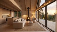 Casa Contenedor con Puerta de Doble Hoja y Pared de Cristal en Forma de A, Villa Prefabricada Acabada, para Turismo al Aire Libre y Vacaciones, Impermeable y con Aislamiento Térmico