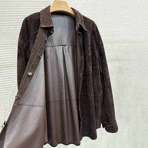 Giacca da <span class=keywords><strong>donna</strong></span> <span class=keywords><strong>in</strong></span> vera <span class=keywords><strong>pelle</strong></span> scamosciata giacca autunno inverno Blazer da <span class=keywords><strong>donna</strong></span> <span class=keywords><strong>in</strong></span> vera <span class=keywords><strong>pelle</strong></span> di capra Suede Suede - Product Image 2