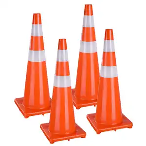 Custom Traffic Safety Cones 28 Inch Black Base Triangle Cone