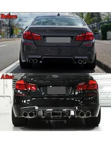 สำหรับรถยนต์ BMW ซีรีส์ 5 F11 M Sport ปี 2011 2012 2013 2014 2015 2016 ชุดแต่งสเกิร์ตหลังทรง R พร้อมดิฟฟิวเซอร์  อะไหล่ตกแต่งรถยนต์ - Product Image 2