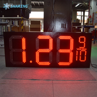 Affichage numérique LED extérieur à 7 segments (888.8) pour affichage des prix de la station-service, rouge, indice de protection IP54, contrôle à distance/application, garantie 1 an