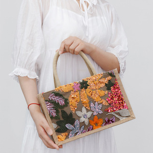 Perfect Quality Colorful <strong>Sequin</strong> Tote Bag Straw Woven Bag Women's Embroidery Woven <strong>Handbags</strong> - Product Image 3