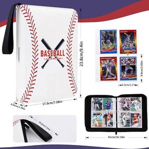 Classeur et album de collection FUXI personnalisé en cuir PU à 4 pochettes pour 400 cartes, avec fermeture éclair, idéal pour cartes de visite - Product Image 2