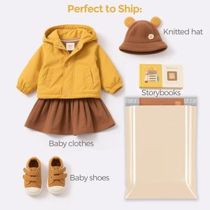 <span class=keywords><strong>Precio</strong></span> de fábrica, bolsas de correo de embalaje de ropa Beige extra grande, logotipo personalizado, bolsas de correo de polietileno personalizadas ecológicas, embalaje - Product Image 2