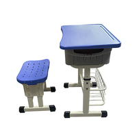 Mobilier scolaire Bureau d'étudiant Ensemble table et chaises pour l'école primaire Ensemble bureau et chaises réglable en métal pour école