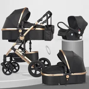 豪华婴儿车婴儿3合1高景观婴儿婴儿车多功能婴儿汽车座椅和婴儿车