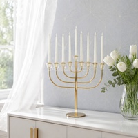 Nouvelle conception de chandelier en or pour la décoration de table de mariage, 9 bras, chandelier en or
