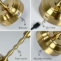 Lampe de chevet tactile moderne, lampe de Noël de luxe, lampe de mariage, flexible, portable, rechargeable, sans fil, lampe de table LED remplaçable