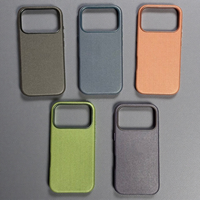 Étui TechWoven avec logo personnalisé et fonction cordon, étui de téléphone pour iPhone 17, étui de téléphone texturé lin pour iPhone 17 Pro Max