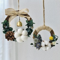Couronne de fleurs de gypsophile éternelle DIY, pendentif rond fait main, décorations suspendues pour voiture, décoration murale intérieure, cadeau créatif