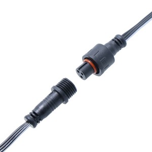 M12 Waterproof Connector 3-Pin Male Female IP67 Outdoor LED <b>Lighting</b> Cable Plastic <b>Shell</b> PVC Material - Product Image 1