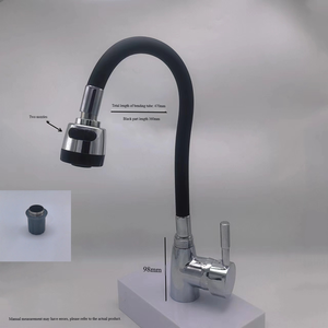 Grifo <span class=keywords><strong>de</strong></span> Cocina Moderno <span class=keywords><strong>de</strong></span> Aleación <span class=keywords><strong>de</strong></span> Zinc con una Sola Manija y un Solo Orificio, Boquilla Grande <span class=keywords><strong>de</strong></span> Cerámica para Agua Fría y Caliente, Caño Giratorio y Deformable - Product Image 4