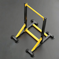 Barres parallèles horizontales au sol avec support, barre de suspension, étireur de bras, anneaux d'entraînement en acier réglables en hauteur pour la musculation à domicile