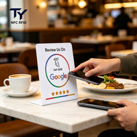 Carte NFC Google Review Originale Authentique avec Puce 215, Carte Google Restaurant Autoportante pour Bonnes Évaluations, Matériau PVC
