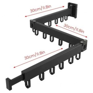 Heavy Duty <b>Wall</b> Mounted Aluminium Plastic Drying <b>Rack</b> Foldable <b>Storage</b> Hanger Single Sustainable Clothing Shoes Spices Kitchen - Product Image 2