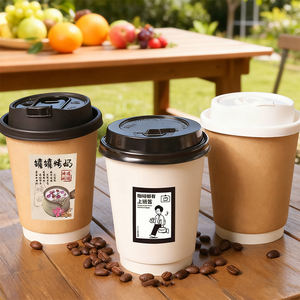 Vasos de Papel Kraft PLA Desechables Personalizados AT PACK de 4oz 8oz 12oz para Café Caliente, Café Helado, Helado, Vasos de 8oz 12oz 20oz - Product Image 2