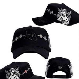 Gorras de Béisbol Deportivas Personalizadas OEM con Pedrería, de 5 Paneles, Material de Gamuza, Ajustables, Unisex, para Adultos, en Caja - Product Image 2