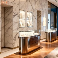 Vitrines à bijoux à vendre, présentoirs de comptoir pour bijouteries, vitrine de magasin de bijoux avec éclairage LED et étagères en verre pour la vente au détail
