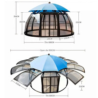 Tente de luxe PC Dome Glamping avec ventilateur d'extraction et éclairage LED Application extérieure Conception de la ventilation du fabricant