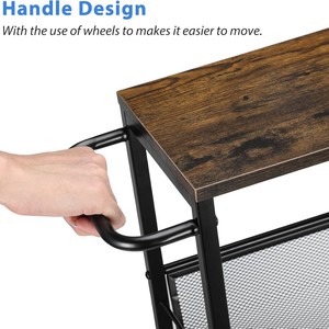 Étagère de rangement métallique mobile multi-niveaux transfrontalière avec roulettes, style minimaliste moderne, grande capacité, rectangulaire - Product Image 3
