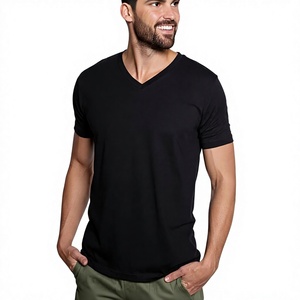 Men's V-Neck T-Shirt Fitted Soft Casual V-Neck Tees Perfect V-Depth No-Shrink No-Fade Comfort for Sleep <b>Undershirts</b> Daily Use - Product Image 1