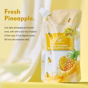 Loción Corporal Blanqueadora Orgánica de 328 ml, con Aroma a Fresa Fresca, Aguacate, Piña y Naranja, Ingredientes para el Cuidado de la Piel - Product Image 3