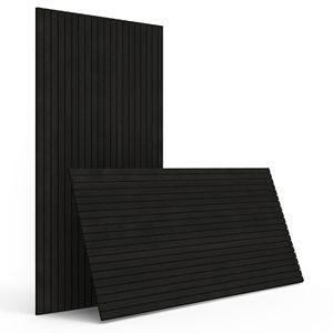 Premium Akupanel Roble negro con listón acústico de fieltro Paneles de pared de madera Panel de decoración de pared interior Chapa de madera de 3 lados - Product Image 4