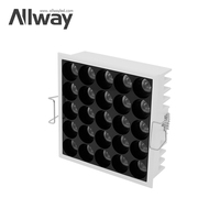 Lampe LED haute puissance encastrée, longue, en aluminium, SMD, marqueur d'école, de bureau, Grille carrée à 4w
